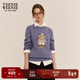 Teenie Weenie小熊女裝秋冬圓領(lǐng)套頭毛衣學(xué)院風(fēng)休閑少女感針織衫 藍色 S 160