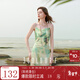 三彩獨醒2025夏季新款暈染一字領(lǐng)印花吊帶裙連衣裙長(cháng)裙度假F 嫩黃色 L 165/88A