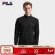 FILA 斐樂(lè )官方男子針織長(cháng)袖衫2025冬季時(shí)尚休閑半拉鏈基礎長(cháng)T