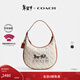 蔻馳（COACH）【專(zhuān)享直降】新款女士馬車(chē)圖案印花ACE半月包復古斜挎包女包 B4/粉筆白色 高光琥珀色