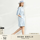 AMII女裝2025赫本風(fēng)法式氣質(zhì)連衣裙夏季新款五分袖收腰顯瘦中 冰藍（12030052） L 165/88A