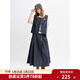 獨束大碼女裝時(shí)尚仿牛仔套裝夏裝2025年新款甜美背心半裙兩件套 暮色藍-上衣 L (尺碼：2）