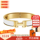 愛(ài)馬仕（HERMES）手鐲 Clic合金琺瑯手鐲 經(jīng)典款H扣手鐲男女同款 圣誕禮物 禮盒裝 白色-黃金色