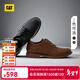 卡特（CAT）休閑皮鞋男鞋25新款商務(wù)風(fēng)通勤真皮低幫復古單鞋STATEN LO 黑色 40