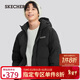 斯凱奇（Skechers）新年禮物羽絨服冬季連帽保暖外套休閑短款大衣男女同款L324U154