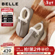 百麗（Belle）復古厚底增高勃肯鞋女冬季新款商場(chǎng)款加毛保暖毛單鞋E6D1DDM5 灰色 37 (235mm)