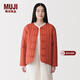 MUJI 女式木棉混盤(pán)扣棉服夾克外套女款女裝棉衣新中式26年 BD12HA6S 磚紅色 S (155/80A)