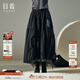 日著(zhù)RIZHUO【商場(chǎng)同款】A字裙半身裙2024夏季新拼接鏤空網(wǎng)紗腰裙 氣球黑 XL