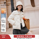香影白色大翻領(lǐng)羽絨服女短款2025冬季新款90白鴨絨寬松小個(gè)子外套 米白 S 155/80A/85-95斤