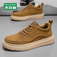木林森男鞋春夏新款工裝休閑鞋子男士運動(dòng)登山鞋戶(hù)外低幫馬丁靴 土黃41