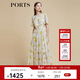 PORTS寶姿商場(chǎng)同款2022春夏新款女裝“絢爛夏花”印花連衣長(cháng)裙 亞麻淺金印花 M (6)