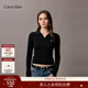 Calvin KleinJeans春秋女士?jì)?yōu)雅休閑通勤V領(lǐng)ck修身短款POLO領(lǐng)打底衫針織衫
