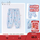 戴維貝拉（DAVE＆BELLA）童裝夏季新款兒童印花褲子小童寶寶薄款防蚊褲女童休閑褲女孩長(cháng)褲 藍色蝴蝶 90 cm（建議身高80-90cm）