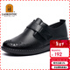 老人頭（LAORENTOU）單鞋女鞋舒適透氣頭層牛皮鞋圓頭通勤中年女?huà)寢屝?220217N 黑37