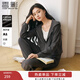 香影【加絨】灰色休閑運動(dòng)套裝女2025冬季新款連帽衛衣衛褲兩件套 中灰 L