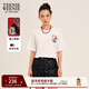 Teenie Weenie小熊短袖T恤女2025年春夏新款刺繡學(xué)院風(fēng)短袖打底衫上衣 象牙白 M 165