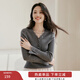 香影v領(lǐng)毛衣打底衫女2025秋冬新款含綿羊毛蕾絲拼接白色針織上衣 中灰 XL 170/92A/125-140斤