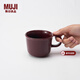 MUJI炻瓷 馬克杯 水杯杯子 桌面 帶把手 咖啡杯 家用  暗紅色 S 330ml