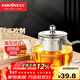 金灶（KAMJOVE）耐高溫玻璃泡茶壺 304不銹鋼內膽過(guò)濾花茶壺飄逸杯茶壺整套茶具 【A-07單泡茶壺】 600ml