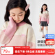 左西女童毛衣加厚針織衫兒童秋冬2025新款女孩冬季毛線(xiàn)衣 粉色 140