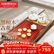 金灶（KAMJOVE）實(shí)木茶盤(pán)帶燒水壺一體 自動(dòng)上水茶具泡茶器全套茶臺茶盤(pán)套裝R-190 搭配H9 陶瓷茶具 茶水桶