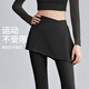 佑游瑜伽短褲女運動(dòng)瑜伽跑步半身裙速干顯瘦遮臀裙J24310T1T 黑色 M