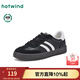 熱風(fēng)（Hotwind）加絨女鞋平底休閑板鞋冬季新款時(shí)尚小白鞋戶(hù)外百搭運動(dòng)德訓鞋子 19黑白 39