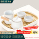 拜杰茶盤(pán)茶托 茶臺小茶盤(pán)功夫茶具托盤(pán)儲水式簡(jiǎn)約瀝水盤(pán)茶海 小號
