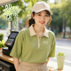 北集餐飲服務(wù)員工作服定制短袖T恤印logo夏季咖啡奶茶蛋糕工裝綠色XL