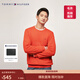 Tommy Hilfiger【撞色條紋】秋冬男裝純棉休閑學(xué)院風(fēng)圓領(lǐng)內搭打底衫針織衫 【簡(jiǎn)約合身毛衣】紅橙色792 M （推薦：135-150斤）