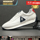 NOSSKISS國際奢侈品牌牛皮男鞋2025新款小白鞋真皮休閑板鞋輕便透氣阿甘鞋 白色 41 等于皮鞋41碼  運動(dòng)鞋42碼