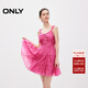 ONLY夏季時(shí)尚法式A字蓬蓬裙短裙吊帶連衣裙女|124207061 E25 鸛粉色 M (165) 84A