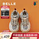 百麗（Belle）星河軌跡潮酷老爹鞋女商場(chǎng)款厚底增高休閑鞋E4P1DCM5 棕色 36