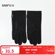 三福（SANFU）男款單層料五指手套 時(shí)尚個(gè)性戶(hù)外保暖配件指套846150 單層黑 均碼