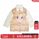 LALABOBO加厚保暖羽絨服女可愛(ài)歐若拉印花蝴蝶結寬松百搭休閑外套 時(shí)尚潮 米色（歐若拉） M