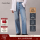 Calvin KleinJeans四季款女士美式復古ck做舊微彈洗水高腰寬松闊腿牛仔褲 185-牛仔淺藍 26