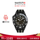斯沃琪（Swatch）瑞士手表 潛航系列 時(shí)尚夜光透視石英腕表新年禮物石英手表 黑海潛航 SSCU09B100