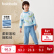 巴拉巴拉童裝兒童套裝冬季加厚搖粒絨小童寶寶睡衣萌趣外出男童女童家居服 藍色調00388 90