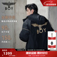 BOY LONDON【黃金法則】黑短款羽絨服情侶可脫卸帽外套90絨N28910 黑色N28910 全新升級 L
