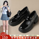 ZHR瑪麗珍鞋女學(xué)院風(fēng)JK粗跟小皮鞋女甜美搭扣淺口女鞋 AY132黑色 36