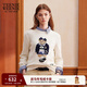 Teenie Weenie小熊女裝毛衣2025秋新款提花學(xué)院休閑舒適圓領(lǐng)針織衫 象牙白 M