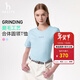 哈吉斯（HAZZYS）女裝 夏季女士【PHIZ系列】圓領(lǐng)時(shí)尚休閑活力T恤女 藍色BL XL (170/92A 42)