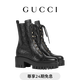 GUCCI古馳女士GG系帶踝靴[新款] 黑色 37