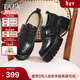 他她（TATA）小皮鞋2026春季新款豆豆鞋黑色厚底女鞋樂(lè )福鞋子CHY07AM6 黑色 41