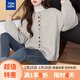唐獅（TonLion）2025秋冬彩色扣子設計女圓領(lǐng)開(kāi)衫毛衣