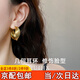栢啟歆耳圈復古金色港風(fēng)大耳環(huán)高級感2025新款爆款耳扣耳飾耳釘 復古金曲線(xiàn)耳圈【金色】