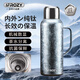 IFROZY日本品牌純鈦杯保溫壺家用燜茶壺純鈦內膽大容量保溫杯熱水瓶暖壺 冰川藍【內外純鈦+機械顯溫】 1000ml