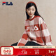 FILA 斐樂(lè )官方馬上起飛情侶長(cháng)袖毛衣女編織衫休閑棋盤(pán)格套頭上衣男