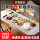 記心寶暖菜板兒童鎖恒保溫板加熱墊家用餐桌墊加熱神器收納智能多功能加熱桌墊大尺寸柔性可卷 米黃色-方形桌精選【暖8個(gè)菜】 80*38cm