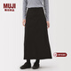 MUJI女式 彈力絲光斜紋A字裙長(cháng)半身裙女25年冬季裙子女裝BE1YTC5A 黑色 L (165/70A)
